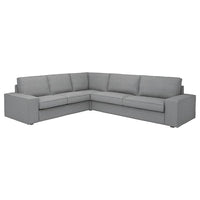 KIVIK corner sofa, 5-seat, Tibbleby beige/grey, 24x83x95 cm