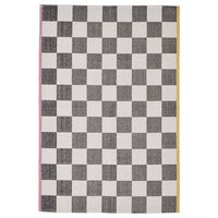 KLASSRUM rug, flatwoven, white/black, 133x195 cm
