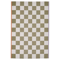 KLASSRUM rug, flatwoven, white/green, 133x195 cm