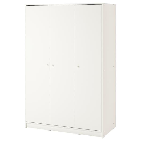 KLEPPSTAD - Wardrobe with 3 doors, white, 117x176 cm