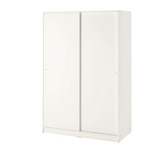 Ikea KLEPPSTAD - Wardrobe with sliding doors, white, 117x176 cm