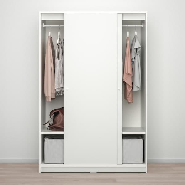 Ikea KLEPPSTAD - Wardrobe with sliding doors, white, 117x176 cm
