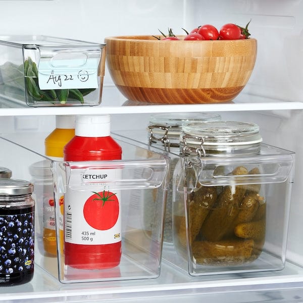 Ikea KLIPPKAKTUS - Storage box for fridge, transparent, 32x14x14 cm