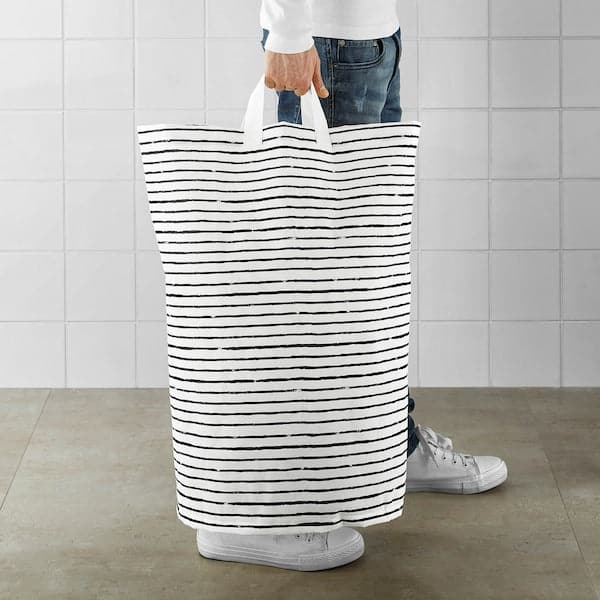 Ikea KLUNKA - Laundry bag, white/black, 60 l