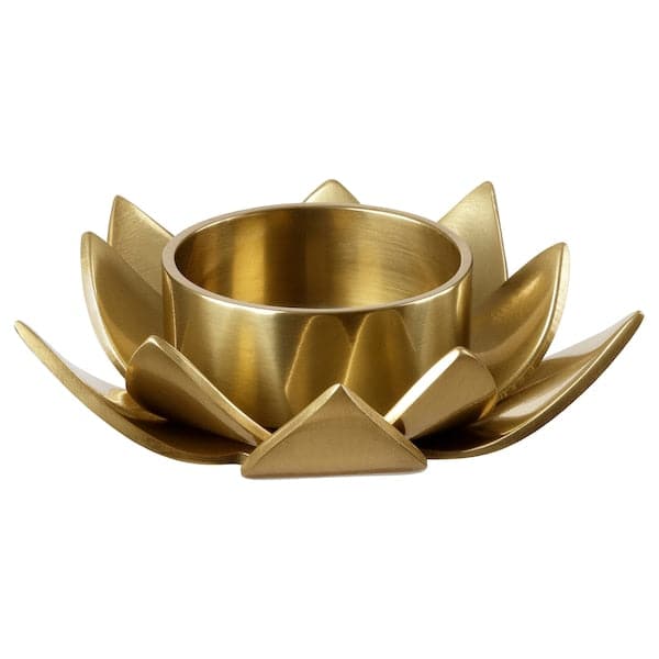 KNASTRIGT - Tealight holder, gold-colour/Lotus, 3 cm - best price from Maltashopper.com 00515693