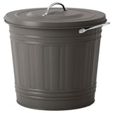 KNODD bin with lid, grey, 16 l