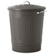 KNODD bin with lid, grey, 40 l