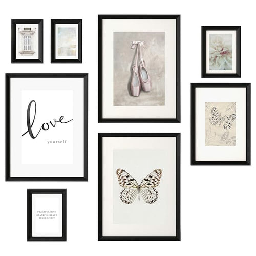 KNOPPÄNG - Frame with poster, set of 8, little things