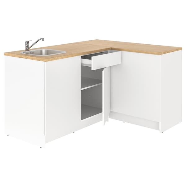 KNOXHULT Base cabinet with doors and drawer, white, Countertop
