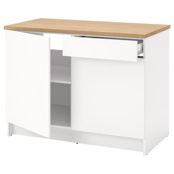 KNOXHULT - KNOXHULT Base cabinet with doors and drawer, white, 120 cm