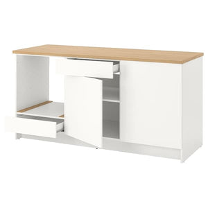 Ikea KNOXHULT - Base cabinet with doors and drawer, white, 180 cm