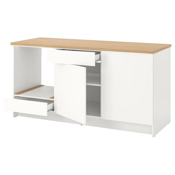KNOXHULT base cabinet with doors and drawer, white, 182.0x180.0 cm