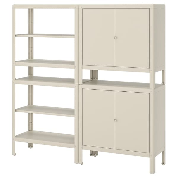 Ikea KOLBJÖRN - Shelving unit with 2 cabinets, beige, 161x37x161 cm