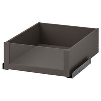 KOMPLEMENT drawer with glass front, dark grey, 50x58 cm