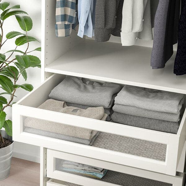 Ikea KOMPLEMENT - Drawer with framed glass front, white, 75x58 cm