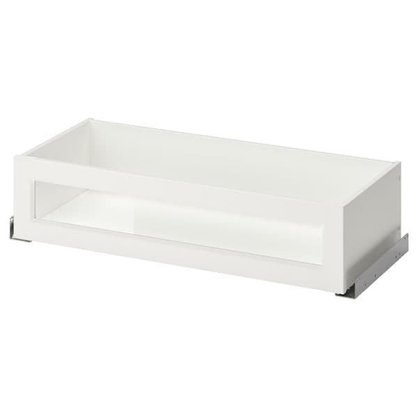 Ikea KOMPLEMENT - Drawer with framed glass front, white, 75x35 cm