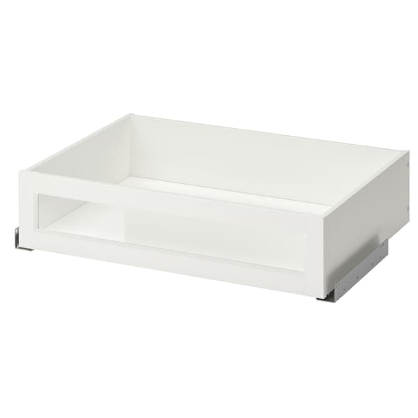 KOMPLEMENT drawer with framed glass front, white, 75x58 cm