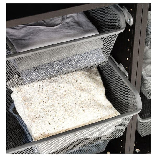 Ikea KOMPLEMENT - Mesh basket with pull-out rail, dark grey, 75x35 cm