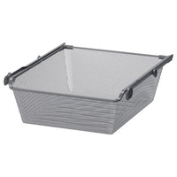 KOMPLEMENT mesh basket with pull-out rail, dark grey, 50x58 cm