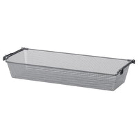KOMPLEMENT mesh basket with pull-out rail, dark grey, 100x35 cm