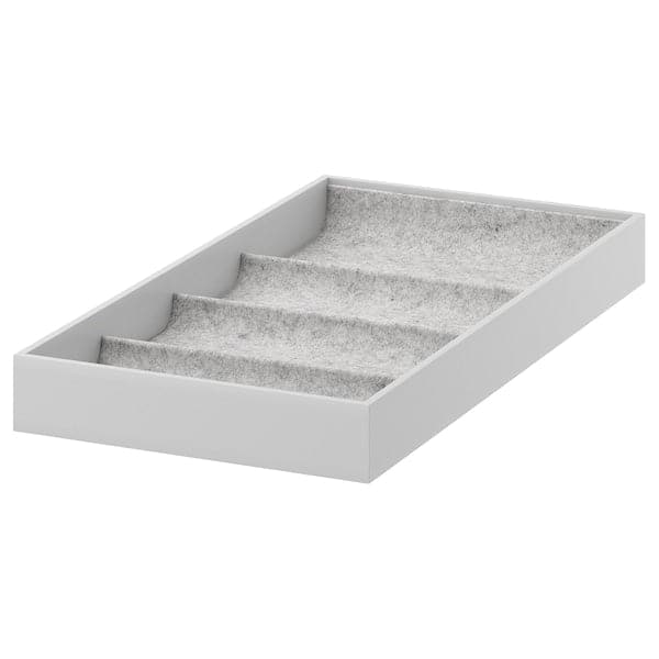 Ikea KOMPLEMENT - Insert with 4 compartments, light grey, 25x53x5 cm