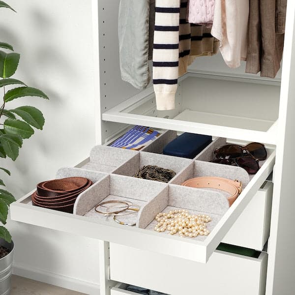 Ikea KOMPLEMENT - Pull-out tray with divider, white/light grey, 50x58 cm