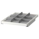KOMPLEMENT pull-out tray with divider, white/light grey, 50x58 cm