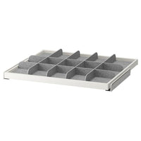 KOMPLEMENT pull-out tray with divider, white/light grey, 75x58 cm