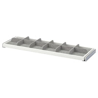 KOMPLEMENT pull-out tray with divider, white/light grey, 100x35 cm