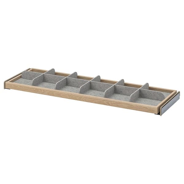 Ikea KOMPLEMENT - Pull-out tray with divider, white stained oak effect/light grey, 100x35 cm