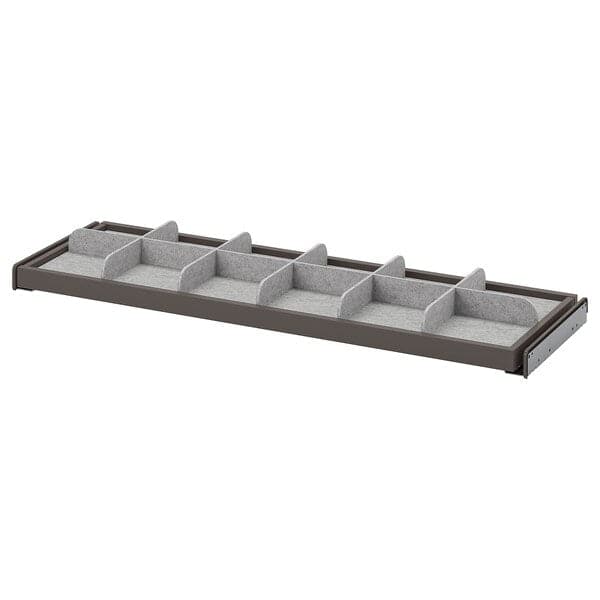 Ikea KOMPLEMENT - Pull-out tray with divider, dark grey/light grey, 100x35 cm
