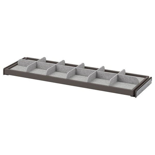 KOMPLEMENT - Pull-out tray with divider, dark grey/light grey, 100x35 cm