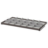 KOMPLEMENT pull-out tray with divider, dark grey/light grey, 100x58 cm