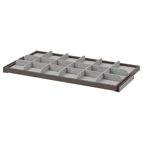Ikea KOMPLEMENT - Pull-out tray with divider, dark grey/light grey, 100x58 cm