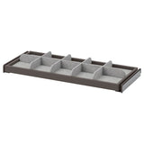 KOMPLEMENT pull-out tray with divider, dark grey/light grey, 75x35 cm