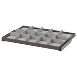 KOMPLEMENT pull-out tray with divider, dark grey/light grey, 75x58 cm