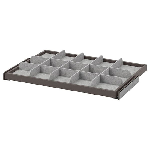KOMPLEMENT - Pull-out tray with divider, dark grey/light grey, 75x58 cm