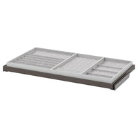 KOMPLEMENT pull-out tray with insert, dark grey/light grey, 100x58 cm