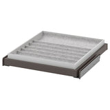 KOMPLEMENT pull-out tray with insert, dark grey/light grey, 50x58 cm