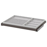 KOMPLEMENT pull-out tray with insert, dark grey/light grey, 75x58 cm