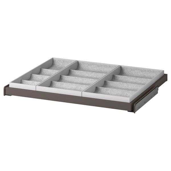 Ikea KOMPLEMENT - Pull-out tray with insert, dark grey/light grey, 75x58 cm
