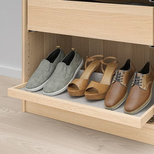 Ikea KOMPLEMENT - Pull-out tray with shoe insert, white stained oak effect/light grey, 75x35 cm