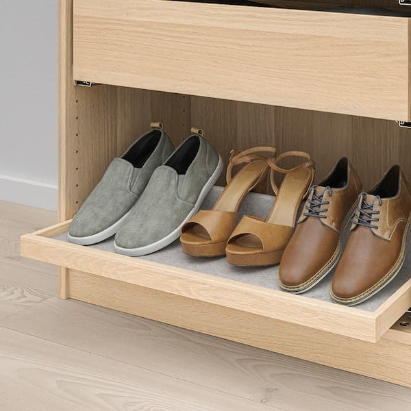 Ikea KOMPLEMENT - Pull-out tray with shoe insert, white stained oak effect/light grey, 75x35 cm