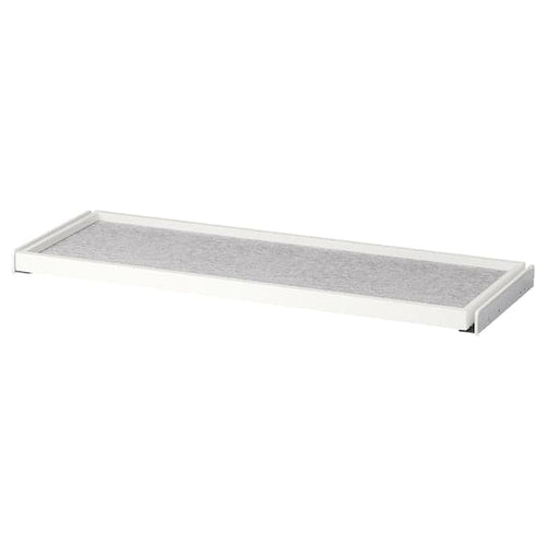 KOMPLEMENT - Pull-out tray with drawer mat, white/light grey, 100x35 cm