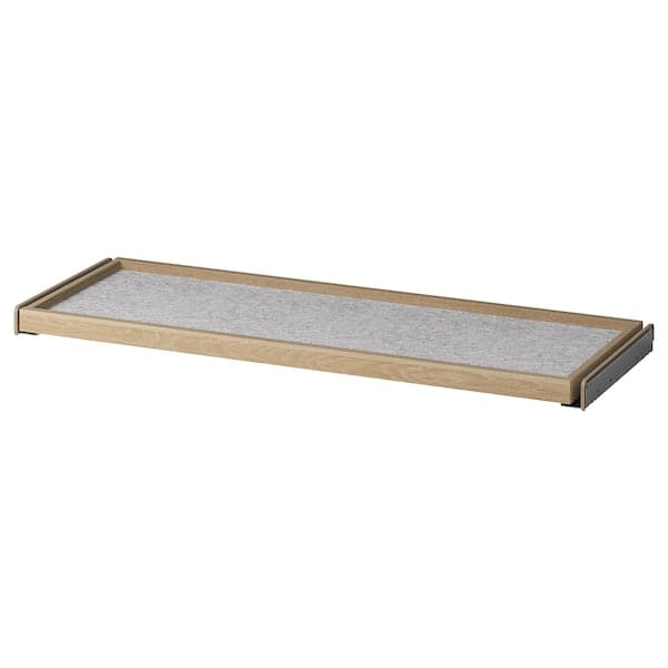 KOMPLEMENT - Pull-out tray with drawer mat, white stained oak effect/light grey, 100x35 cm - best price from Maltashopper.com 99554949