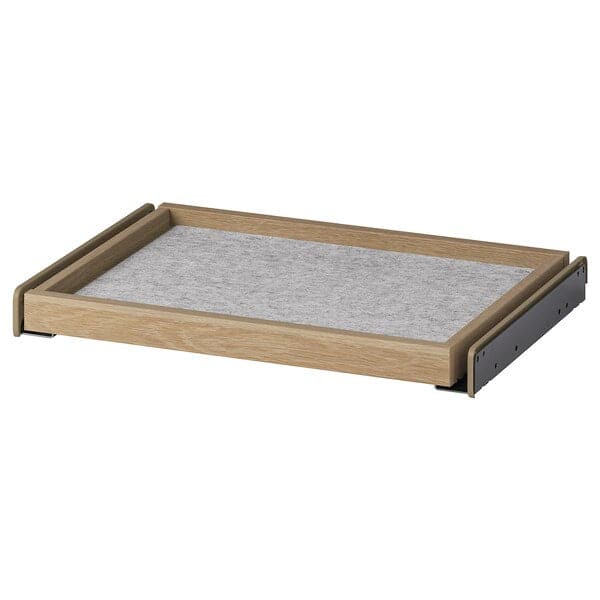 Ikea KOMPLEMENT - Pull-out tray with drawer mat, white stained oak effect/light grey, 50x35 cm