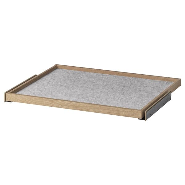 KOMPLEMENT - Pull-out tray with drawer mat, white stained oak effect/light grey, 75x58 cm - best price from Maltashopper.com 69554979