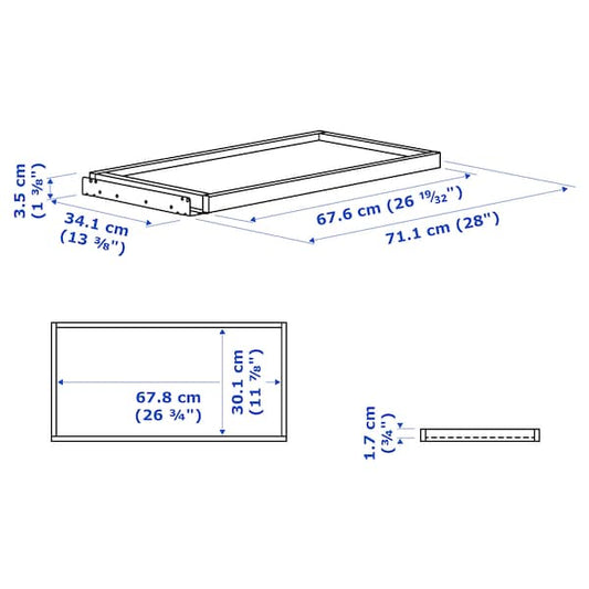 Ikea KOMPLEMENT - Pull-out tray, dark grey, 75x35 cm