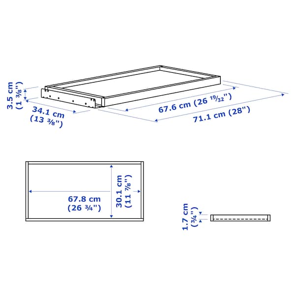 Ikea KOMPLEMENT - Pull-out tray, dark grey, 75x35 cm