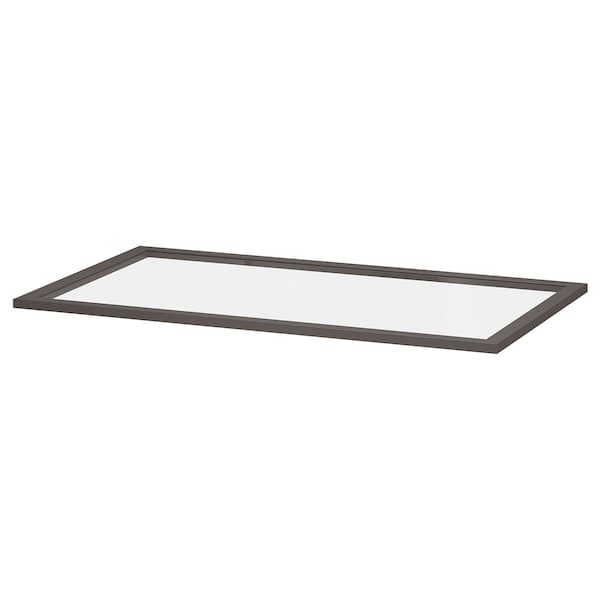 KOMPLEMENT glass shelf, dark grey, 100x58 cm